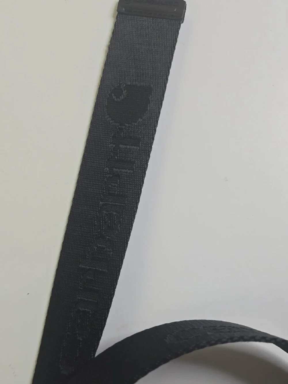 Carhartt Black Webbing Belt with Orange Tag